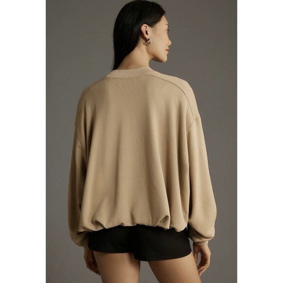 Anthropologie Pilcro Bubble Bomber Jacket XS Oversize Beige Full Zip $138 - Picture 3 of 10